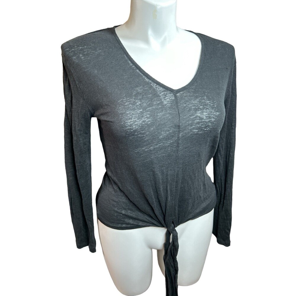 H&M Linen Top Black Lightweight Medium